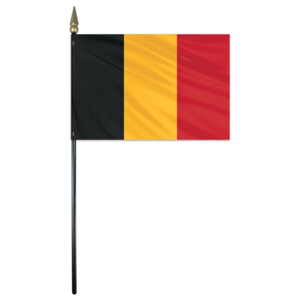Global Flags Unlimited Belgium Stick Flag 12"x18" 201256